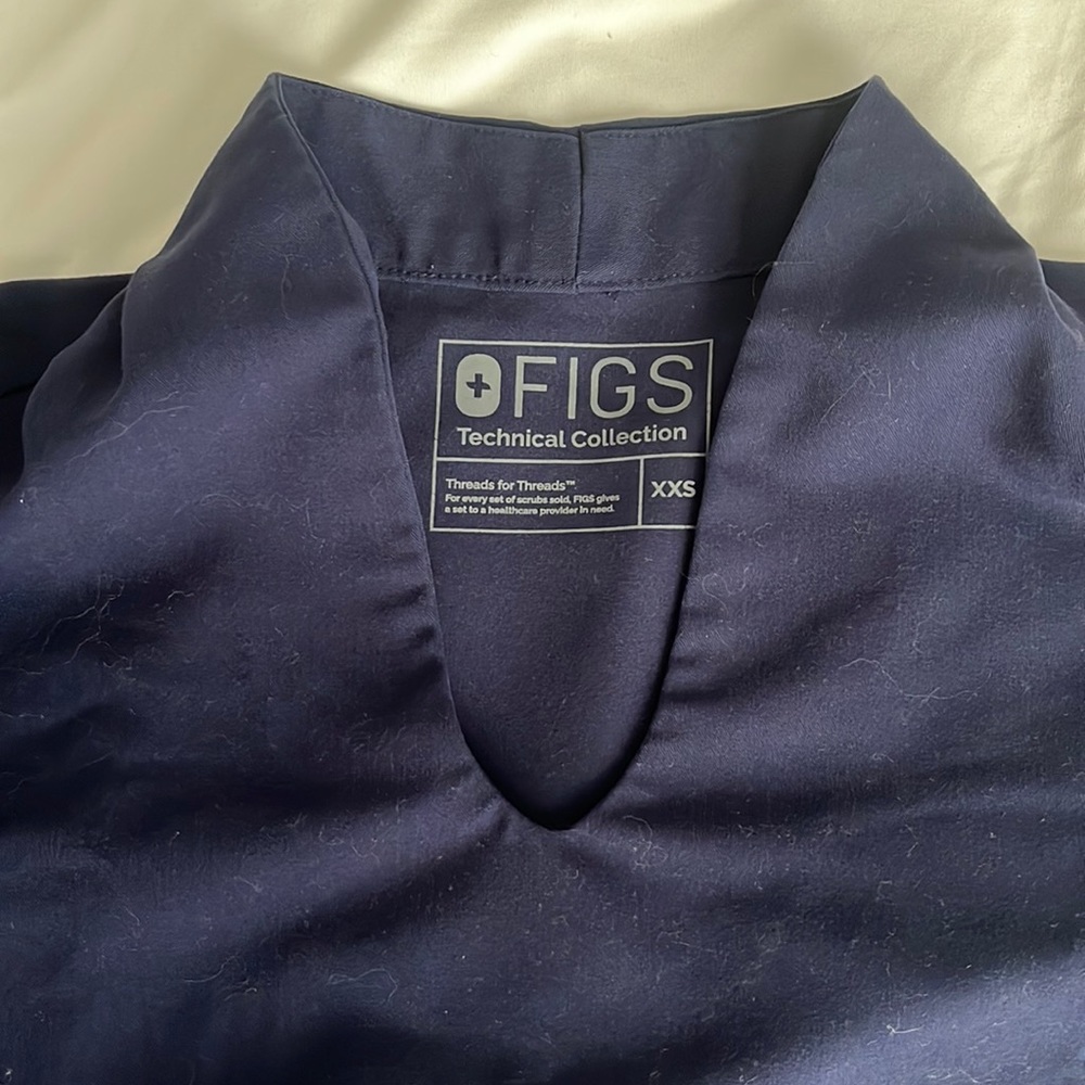 Figs navy blue scrub top